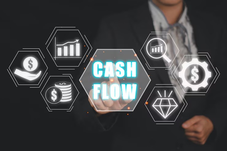 Stock image of the text "cash flow"